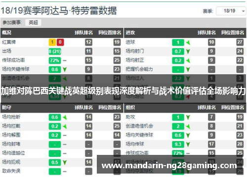 加维对阵巴西关键战英超级别表现深度解析与战术价值评估全场影响力